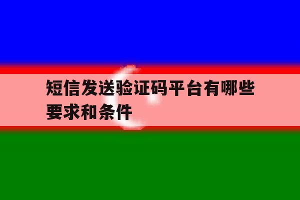 短信发送验证码平台有哪些要求和条件 短信发送验证码平台有哪些要求和条件