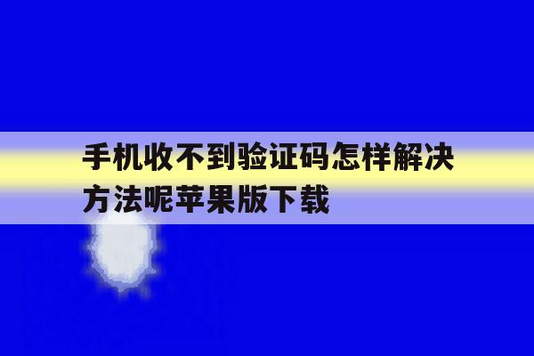 手机收不到验证码怎样解决方法呢苹果版下载 手机收不到验证码怎样解决方法呢苹果版下载