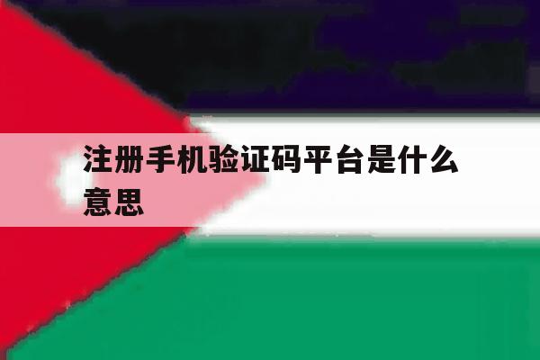 注册手机验证码平台是什么意思 注册手机验证码平台是什么意思