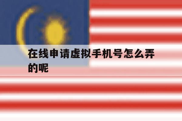 在线申请虚拟手机号怎么弄的呢 在线申请虚拟手机号怎么弄的呢